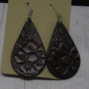 embossed leather earrings